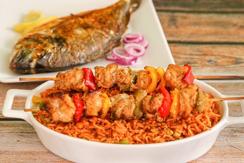 Poulet braisé + alloco